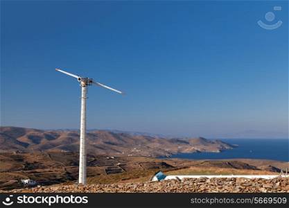 Rotating windmill on Greece island&#xA;