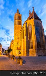 Rothenburg ob der Tauber Church, Franconia, Bavaria, Germany sunset