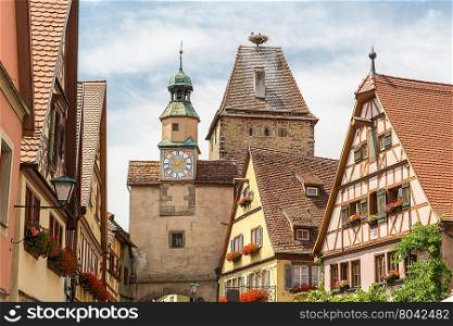 Rothenburg ob der Tauber historic town downtown in Rothenburg ODT , Franconia, Bavaria, Germany