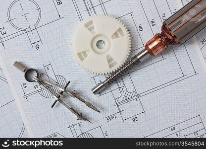 rotor electromotor and technical drawing