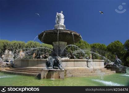 Rotunda Fountain in Aix en Provence, France
