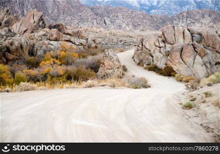 Rough desert terrain is the norm in the Alabama Hills