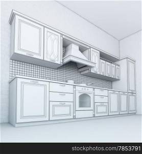 Rough Draft Of Classic Kitchen Cabinet (Third Version)