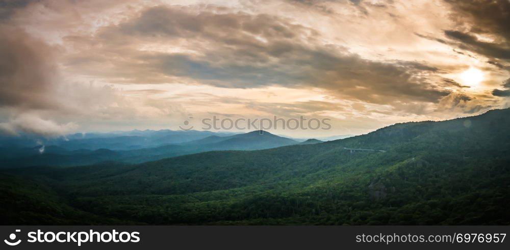 rough ridge overlook viewing area off blue ridge parkway scenery