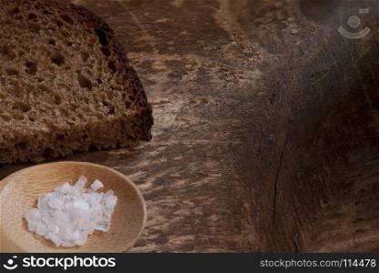 rough rye bread with coarse salt