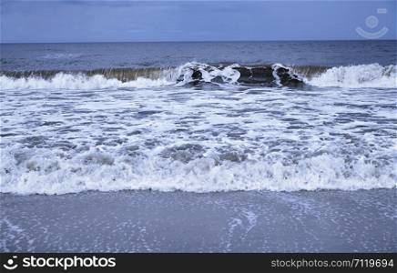 Rough water and waves in Pacific Ocean
