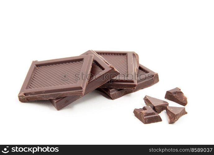 Roughly cut chunks of a chocolate bar