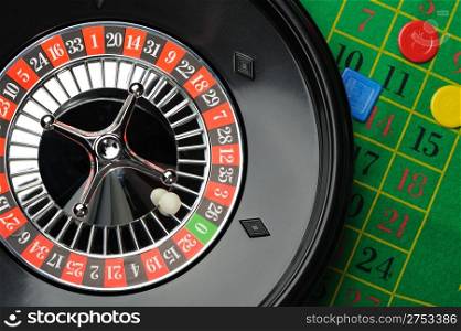 Roulette. Gambling in game establishments of a casino