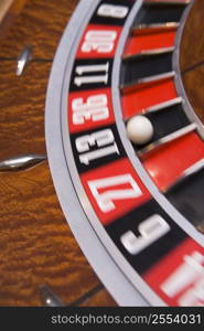 Roulette game wheel (close up/blur)