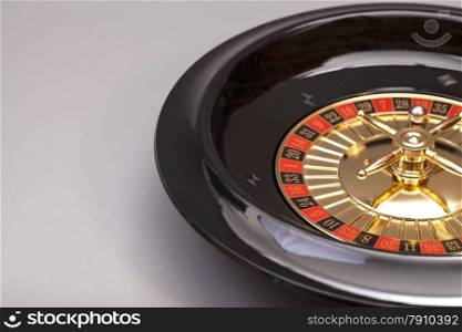 Roulette wheel isolated on gray background