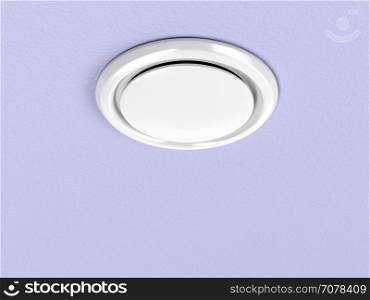 Round air vent on the purple ceiling