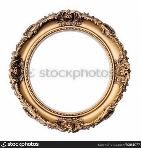 round antique empty picture frame. for print, website, poster, banner, logo, celebration