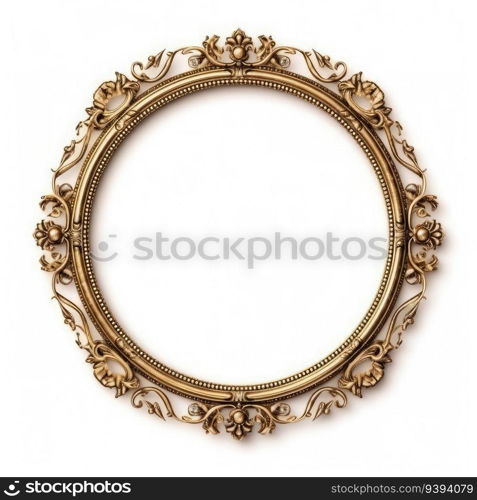 round antique empty picture frame. for print, website, poster, banner, logo, celebration