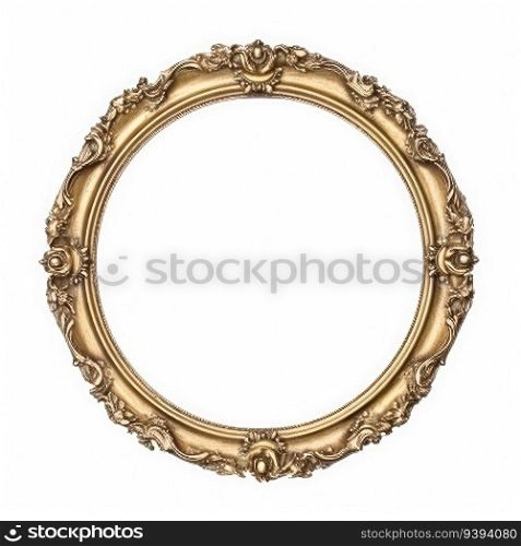 round antique empty picture frame. for print, website, poster, banner, logo, celebration