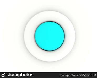 round blue button isolated on white background. 3D icon