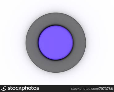 round blue button isolated on white background. 3D icon