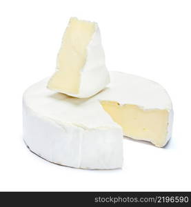 Round brie or camambert cheese isolated on a white background. Round brie or camambert cheese on a white background