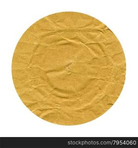 Round brown paper isolated. Round brown paper texture isolated over white background