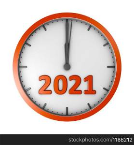 Round clock with the inscription 2020. 3D rendering.