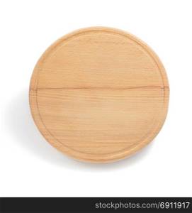 round cutting board isolated on white background