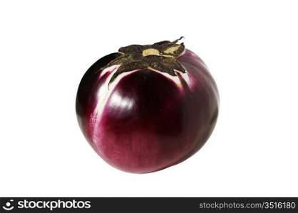 round eggplant isolated on a white background