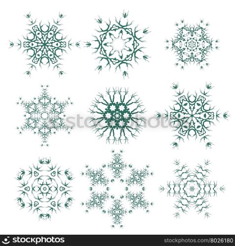 Round Geometric Ornaments. Round Geometric Ornaments Set Isolated on White Background. Elements for Decor