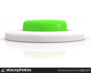 round green button isolated on white background. 3D icon