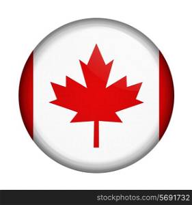 round icon with flag of Canada isolated on white background