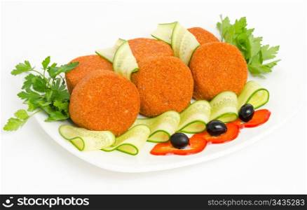 round meat chops in breading - prepared food