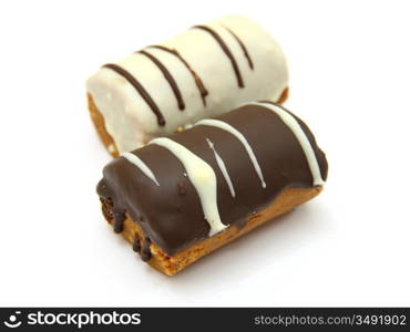 Round mini chocolate pie with strips from above