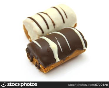 Round mini chocolate pie with strips from above