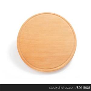 round pizza cutting board isolated on white background