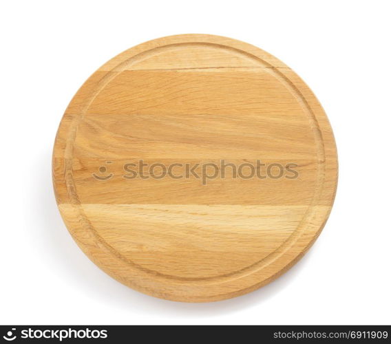 round pizza cutting board isolated on white background