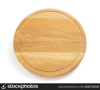 round pizza cutting board isolated on white background