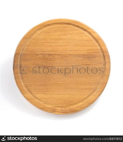 round pizza cutting board isolated on white background