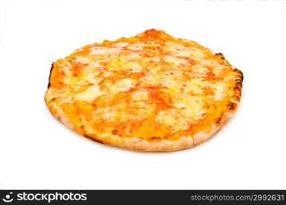 Round pizza isolated on the white background