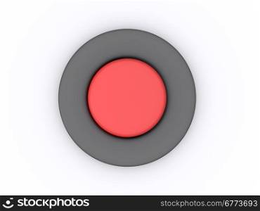 round red button isolated on white background. 3D icon