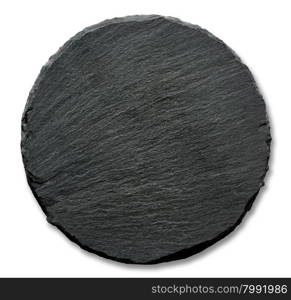 Round slate stand isolated on a white background