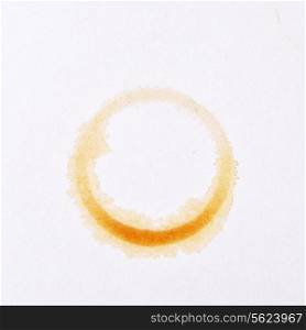 round stains of drink on white paper