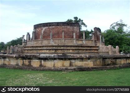 Round temple Vatadage in Polonnaruwa, Sri Lanka