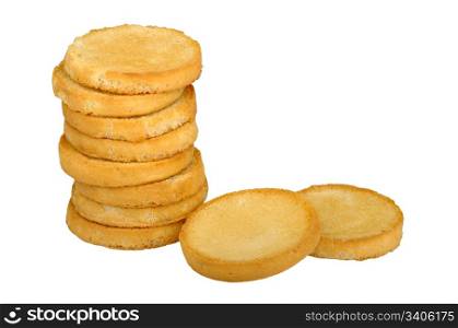 round toast isolated on a white background