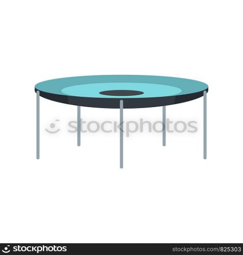 Round trampoline icon. Flat illustration of round trampoline vector icon for web design. Round trampoline icon, flat style