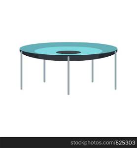 Round trampoline icon. Flat illustration of round trampoline vector icon for web design. Round trampoline icon, flat style