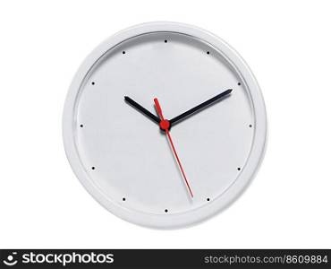 Round wall clock on white background