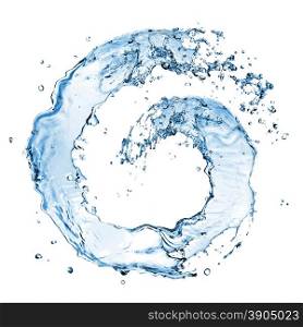 round water splash isolated on white