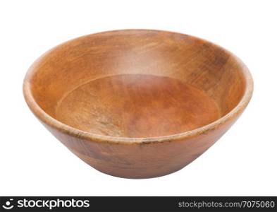 Round wooden bamboo bowl for kitchen isolated on white