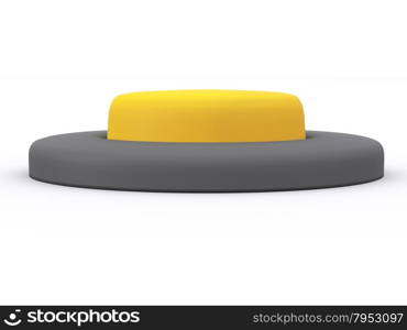 round yellow button isolated on white background. 3D icon