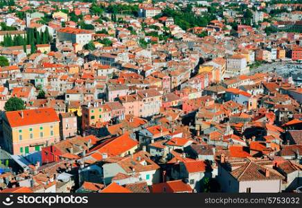 Rovinj city. View of the city from the Basilica of the Old Town. Istria, Croatia