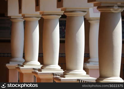 row of ancient roman style stone columns