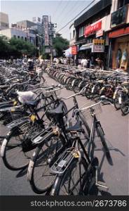Row of bicycles, Beijing, China